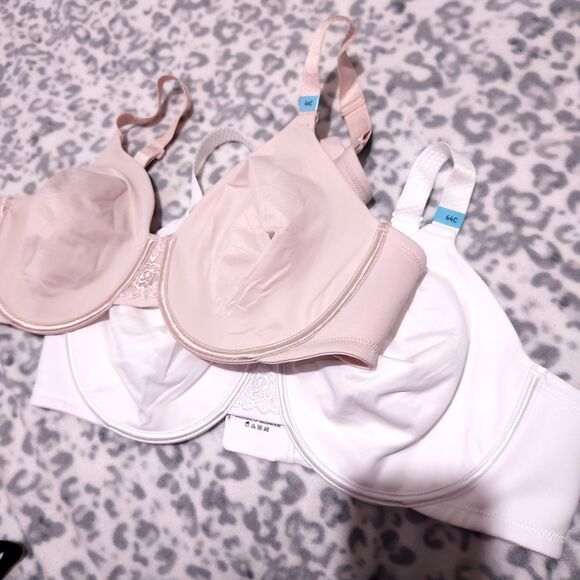 Vanity Fair Bra Size 44C 2pcs One Pink One White!! New Underwire Style 76080 - Picture 1 of 15